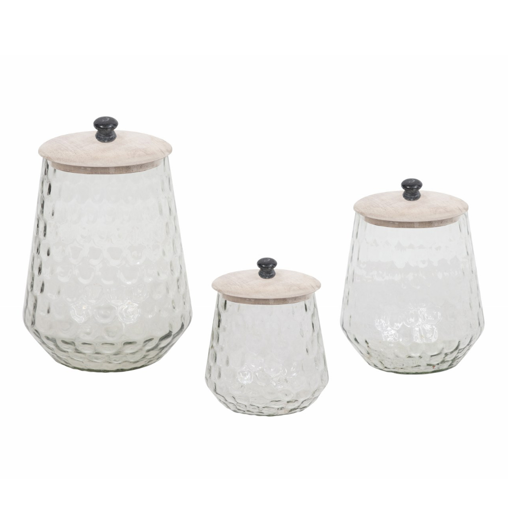 SCHERA ΔΟΧΕΙΟ ΑΠΟΘΗΚΕΥΣΗΣ ΜΕ ΚΑΠΑΚΙ 18x18x26 ΓΥΑΛΙ WHITE WASHED ΞΥΛΟ - Image 2