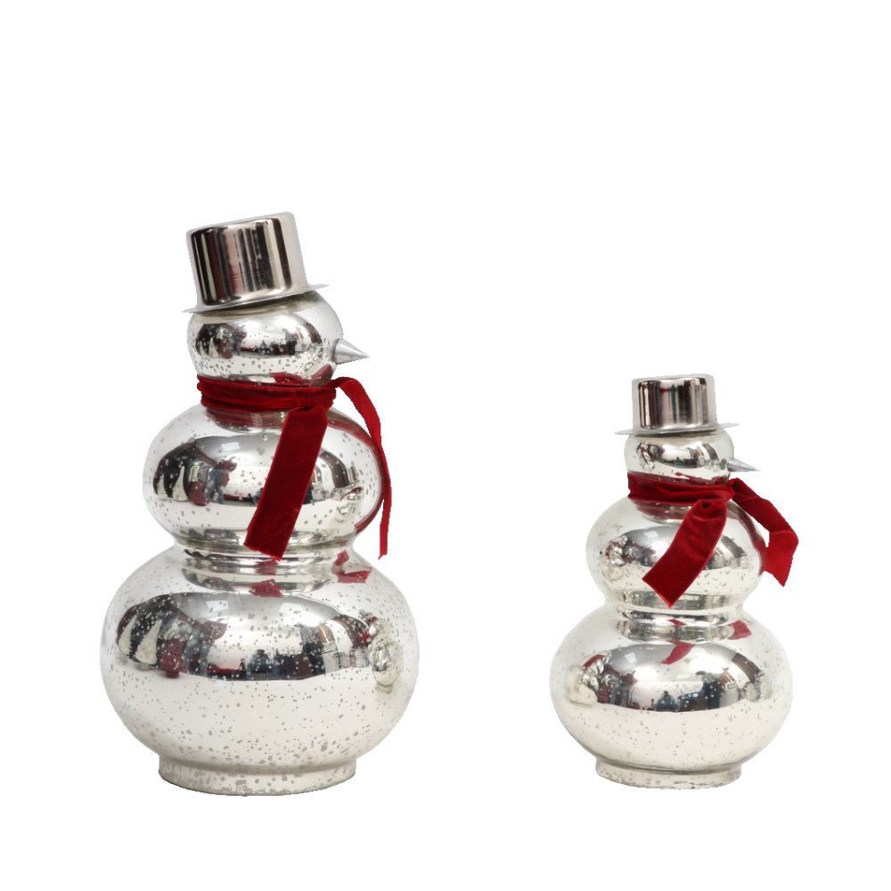 JUNIPER ΧΡΙΣΤΟΥΓΕΝΝΙΑΤΙΚΟ ΔΙΑΚΟΣΜΗΤΙΚΟ ΧΙΟΝΑΝΘΡΩΠΟΣ 14x14x26 ΓΥΑΛΙ ΑΣΗΜΙ - Image 2