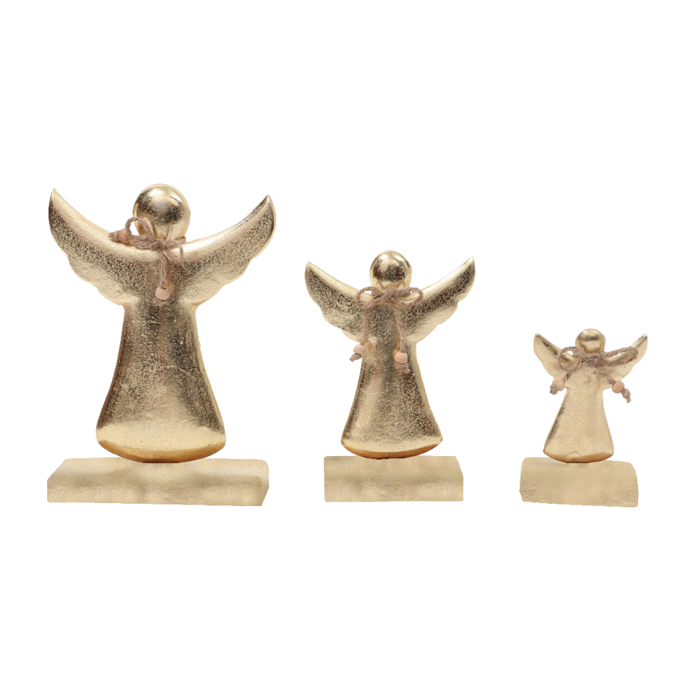 MISTLE ΧΡΙΣΤΟΥΓΕΝΝΙΑΤΙΚΟ ΔΙΑΚΟΣΜΗΤΙΚΟ ΑΓΓΕΛΟΣ 12x5x18 ΞΥΛΟ MANGO ΧΡΥΣΟ ΑΛΟΥΜΙΝΙΟ - Image 2