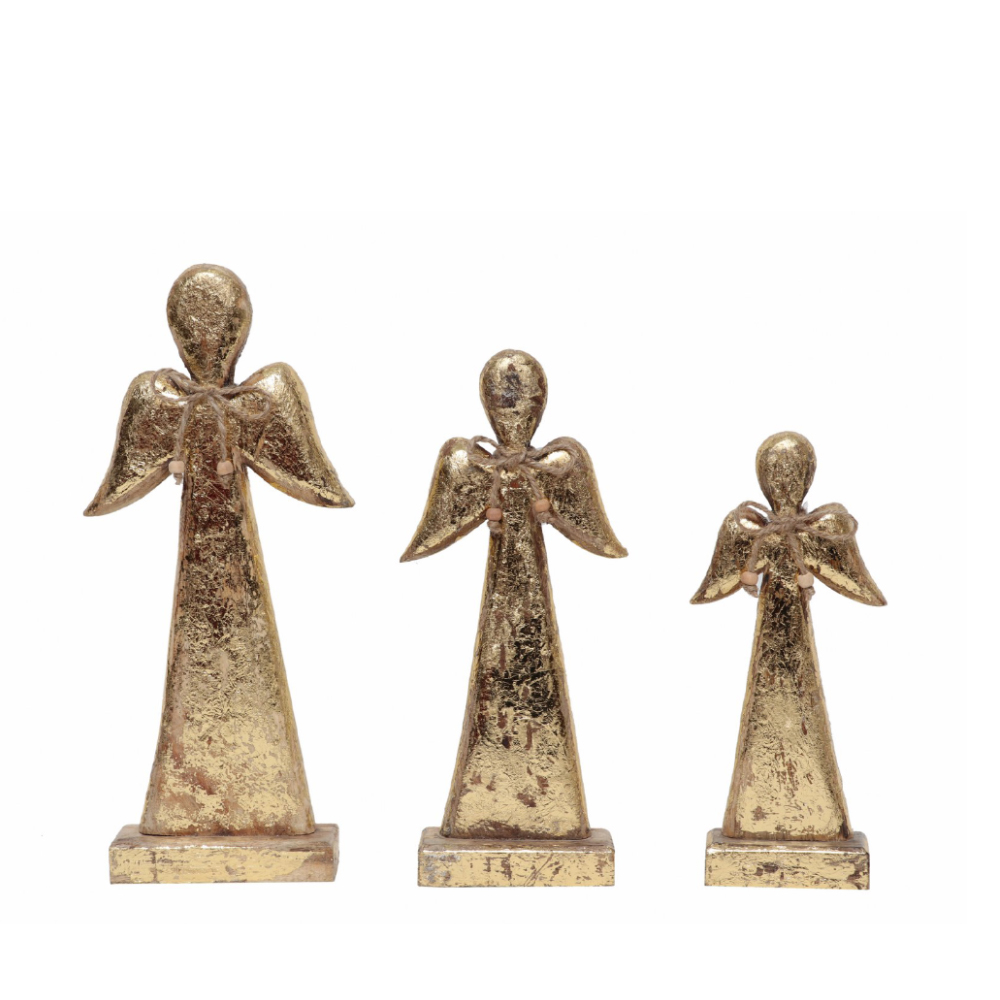 BIANCA ΧΡΙΣΤΟΥΓΕΝΝΙΑΤΙΚΟ ΔΙΑΚΟΣΜΗΤΙΚΟ ΑΓΓΕΛΟΣ 14x6x33 ΞΥΛΟ MANGO ΧΡΥΣΟ - Image 2