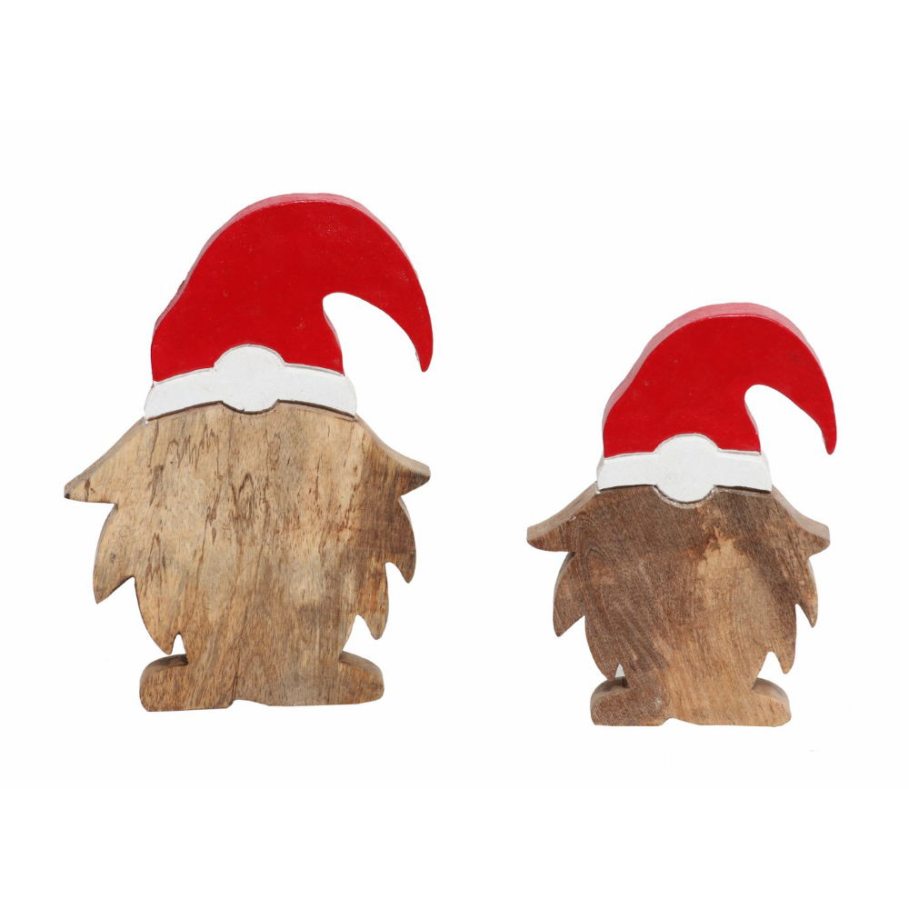 WOODY SANTA ΧΡΙΣΤΟΥΓΕΝΝΙΑΤΙΚΟ ΔΙΑΚΟΣΜΗΤΙΚΟ ΑΓΙΟΣ ΒΑΣΙΛΗΣ 17x3x25 ΞΥΛΟ MANGO ΦΥΣΙΚΟ ΚΟΚΚΙΝΟ - Image 3