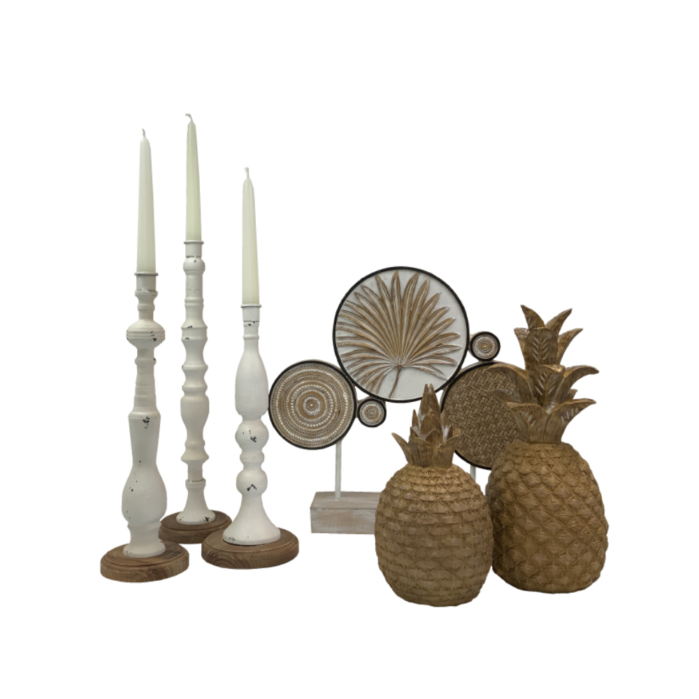 LA POUPEE ΚΗΡΟΠΗΓΙΟ SET 3ΤΜΧ 11x11x45 ΜΕΤΑΛΛΟ ΛΕΥΚΟ ΦΥΣΙΚΟ ΞΥΛΟ - Image 2