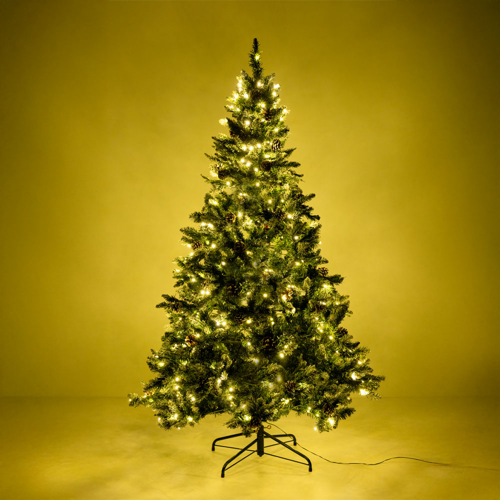 PINE ΧΡΙΣΤΟΥΓΕΝΝΙΑΤΙΚΟ ΔΕΝΤΡΟ ΧΙΟΝΙΣΜΕΝΟ ΜΕ LED 117x117x180 PVC ΠΡΑΣΙΝΟ ΛΕΥΚΟ - Image 2