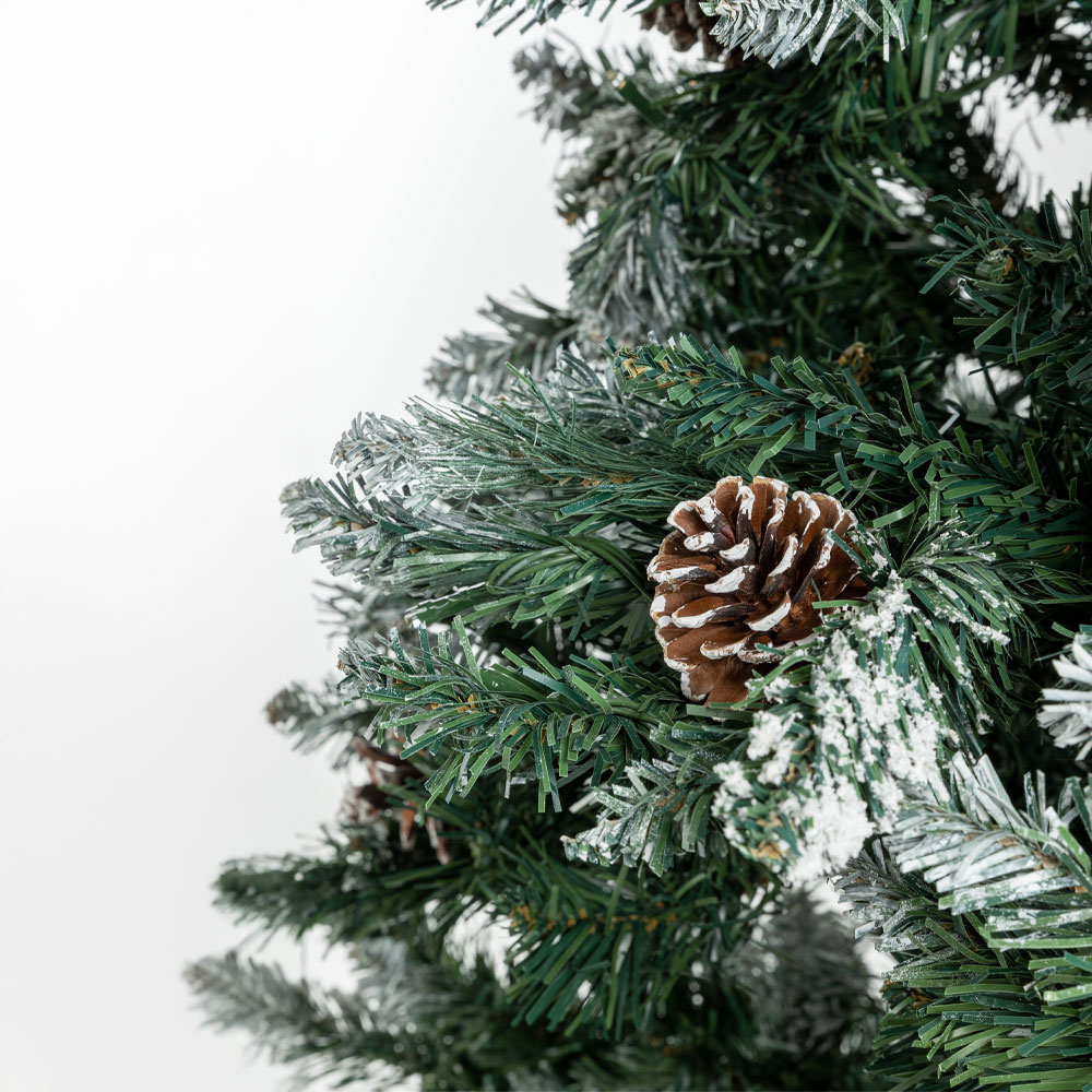 PINE ΧΡΙΣΤΟΥΓΕΝΝΙΑΤΙΚΟ ΔΕΝΤΡΟ ΧΙΟΝΙΣΜΕΝΟ ΜΕ LED 117x117x180 PVC ΠΡΑΣΙΝΟ ΛΕΥΚΟ - Image 3