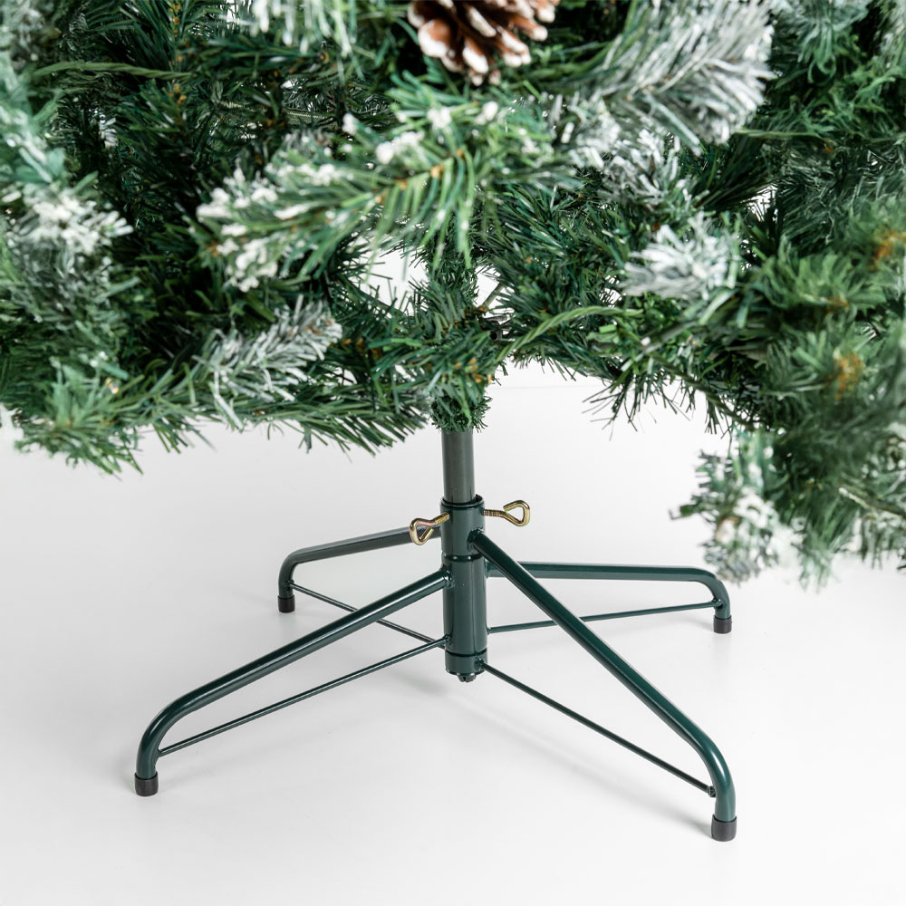 PINE ΧΡΙΣΤΟΥΓΕΝΝΙΑΤΙΚΟ ΔΕΝΤΡΟ ΧΙΟΝΙΣΜΕΝΟ ΜΕ LED 117x117x180 PVC ΠΡΑΣΙΝΟ ΛΕΥΚΟ - Image 4