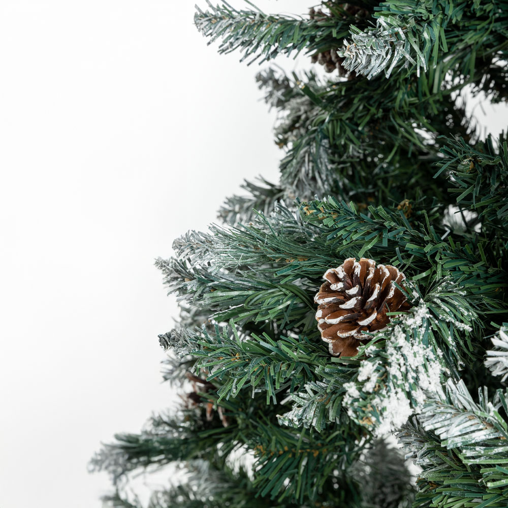 PINE ΧΡΙΣΤΟΥΓΕΝΝΙΑΤΙΚΟ ΔΕΝΤΡΟ ΧΙΟΝΙΣΜΕΝΟ ΜΕ LED 150x150x210 PVC ΠΡΑΣΙΝΟ ΛΕΥΚΟ - Image 3