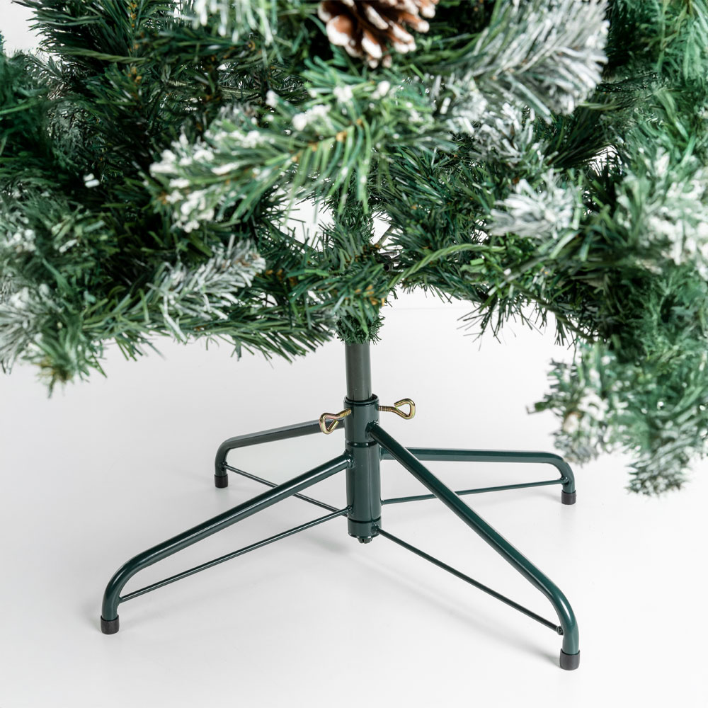 PINE ΧΡΙΣΤΟΥΓΕΝΝΙΑΤΙΚΟ ΔΕΝΤΡΟ ΧΙΟΝΙΣΜΕΝΟ ΜΕ LED 150x150x210 PVC ΠΡΑΣΙΝΟ ΛΕΥΚΟ - Image 4