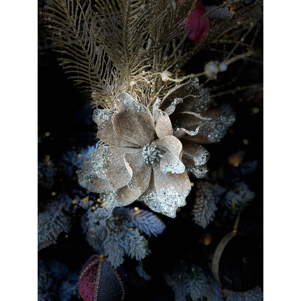 ANTHUR ΧΡΙΣΤΟΥΓΕΝΝΙΑΤΙΚΟ ΛΟΥΛΟΥΔΙ 40x40 POLYESTER ΜΠΕΖ ΑΣΗΜΙ - Image 2