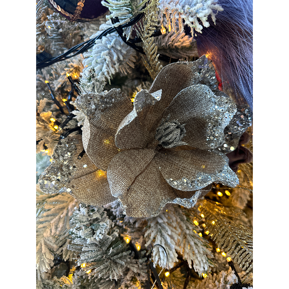 ANTHUR ΧΡΙΣΤΟΥΓΕΝΝΙΑΤΙΚΟ ΛΟΥΛΟΥΔΙ 40x40 POLYESTER ΜΠΕΖ ΑΣΗΜΙ - Image 3