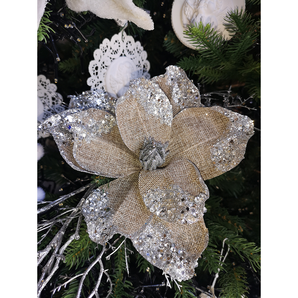 ANTHUR ΧΡΙΣΤΟΥΓΕΝΝΙΑΤΙΚΟ ΛΟΥΛΟΥΔΙ 40x40 POLYESTER ΜΠΕΖ ΑΣΗΜΙ - Image 4