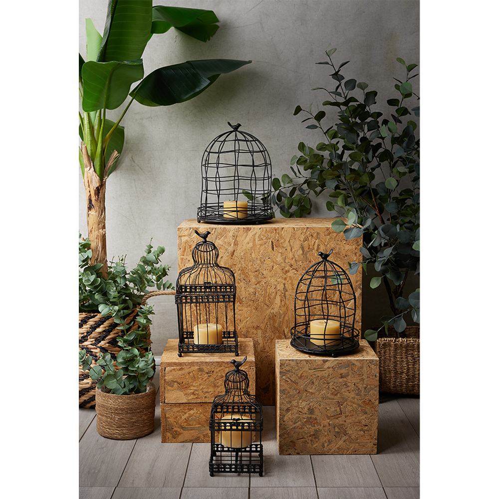 DAISY ΔΙΑΚΟΣΜΗΤΙΚΟ ΚΛΟΥΒΙ SET 2ΤΜΧ 20x20x46 ΜΕΤΑΛΛΟ ΜΑΥΡΟ ΓΥΑΛΙ - Image 2