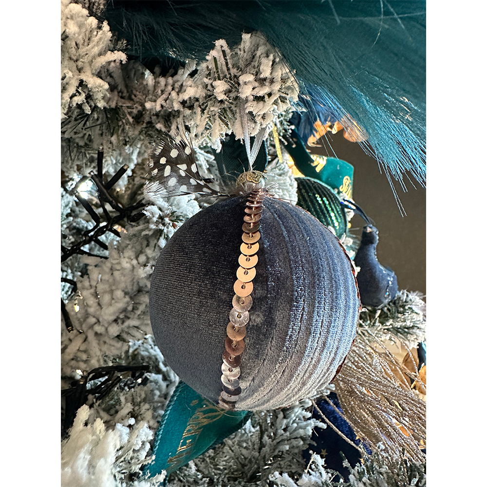 DREAMY ΧΡΙΣΤΟΥΓΕΝΝΙΑΤΙΚΗ ΜΠΑΛΑ 8x8x8 POLYFOAM ΜΠΛΕ ΧΡΥΣΟ ΥΦΑΣΜΑ - Image 2