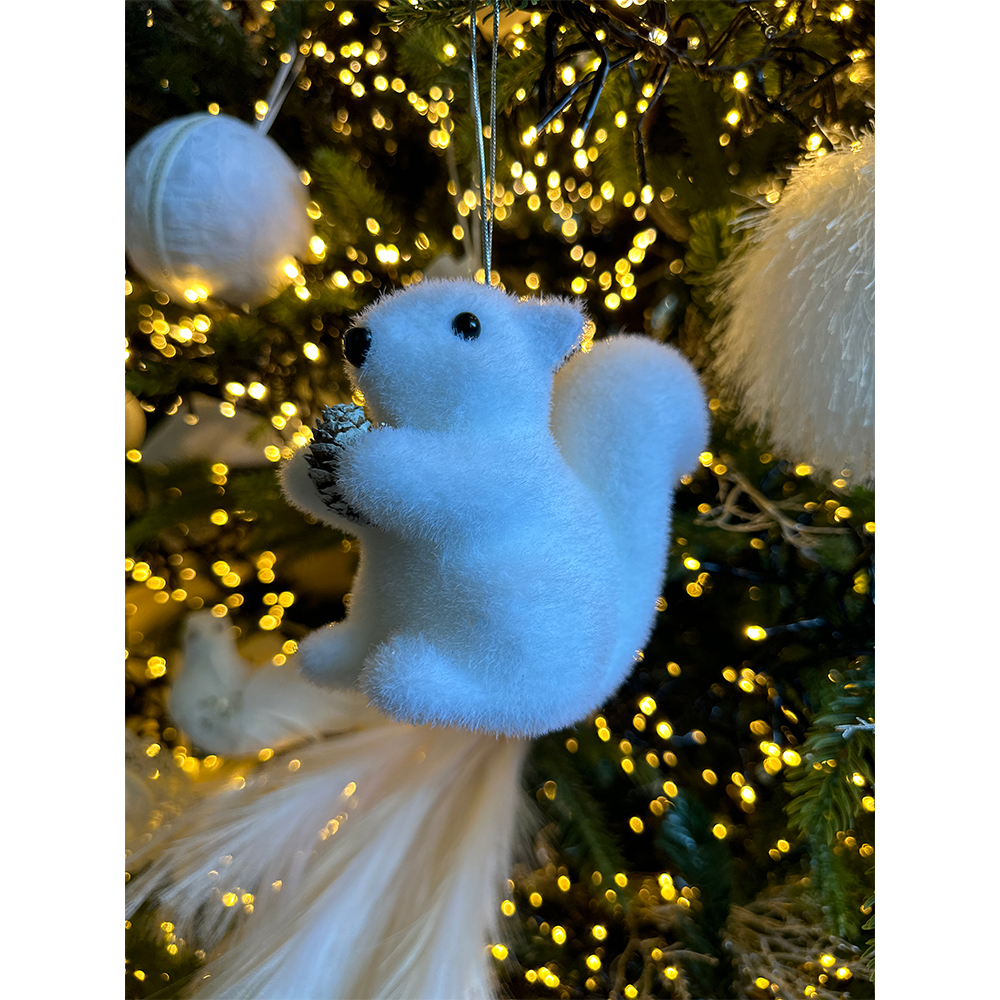 POWDER SQUIRREL ΧΡΙΣΤΟΥΓΓΕΝΙΑΤΙΚΟ ΣΤΟΛΙΔΙ ΣΚΙΟΥΡΟΣ 13x7x11 POLYFOAM ΛΕΥΚΟ ΠΛΑΣΤΙΚΟ - Image 2