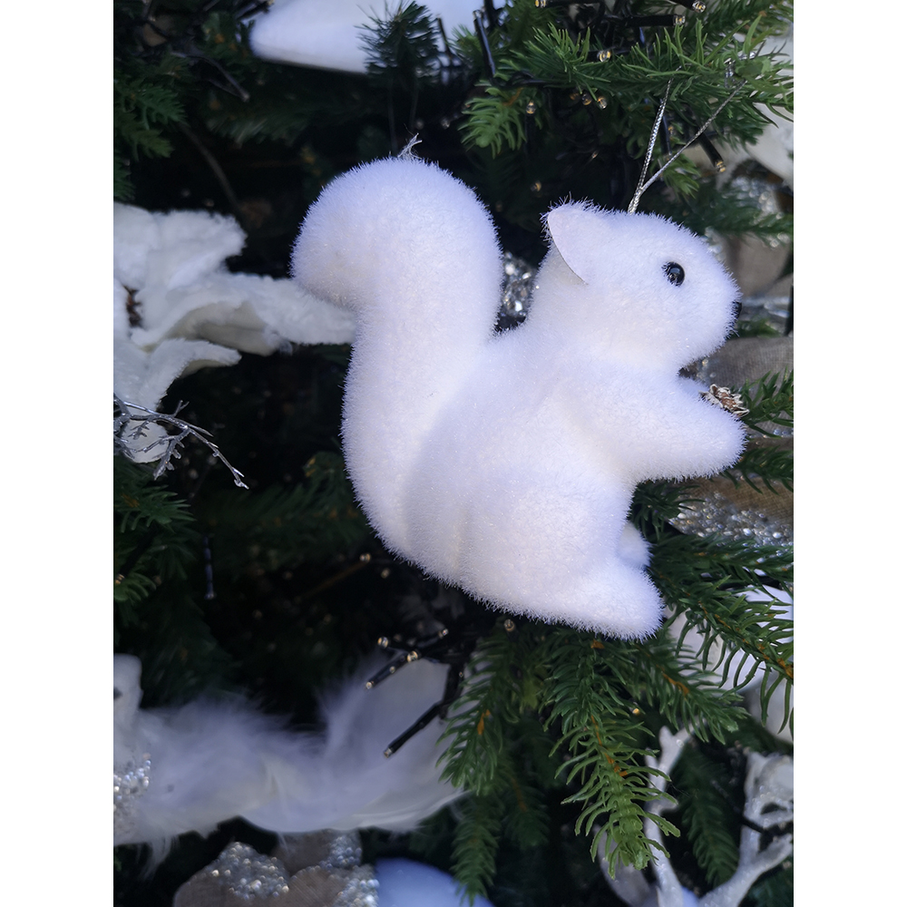 POWDER SQUIRREL ΧΡΙΣΤΟΥΓΓΕΝΙΑΤΙΚΟ ΣΤΟΛΙΔΙ ΣΚΙΟΥΡΟΣ 13x7x11 POLYFOAM ΛΕΥΚΟ ΠΛΑΣΤΙΚΟ - Image 4