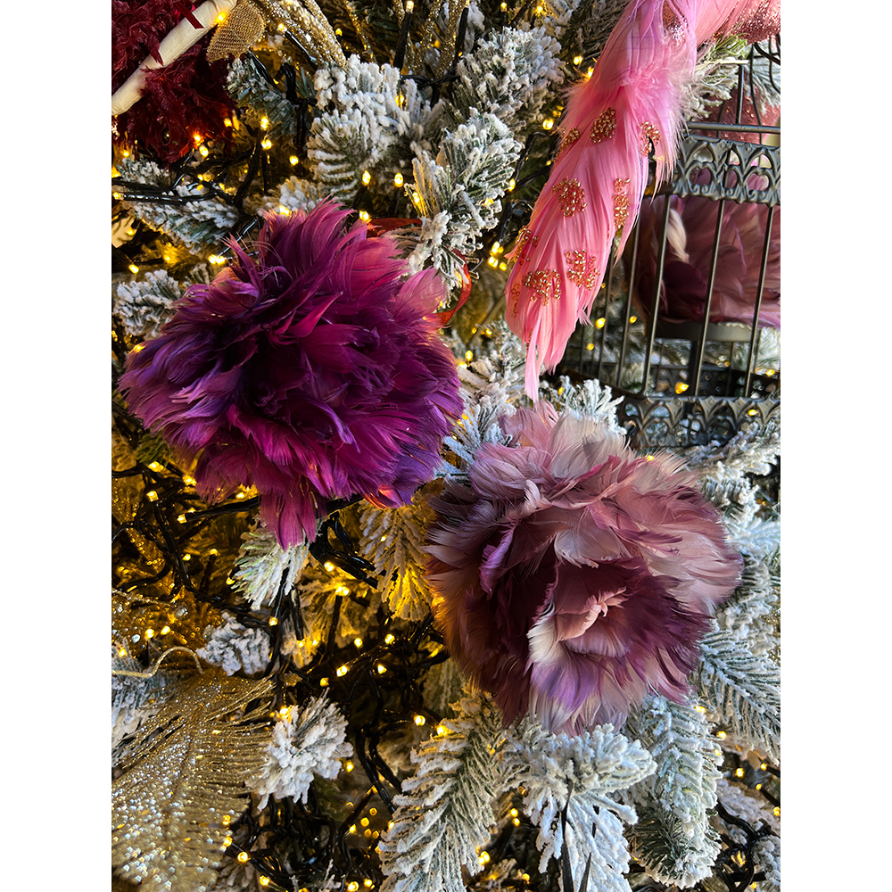 GRAPE ΧΡΙΣΤΟΥΓΕΝΝΙΑΤΙΚΗ ΜΠΑΛΑ ΜΕ ΦΤΕΡΑ 12x12x10 POLYFOAM ΜΩΒ ΦΤΕΡΟ - Image 3