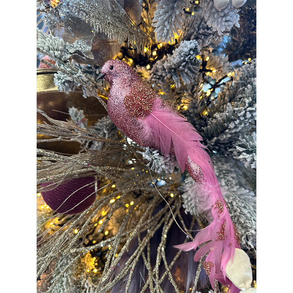 PIXIE BIRD ΧΡΙΣΤΟΥΓΕΝΝΙΑΤΙΚΟ ΔΙΑΚΟΣΜΗΤΙΚΟ ΠΟΥΛΙ 32 POLYFOAM ΡΟΖ ΥΦΑΣΜΑ - Image 3