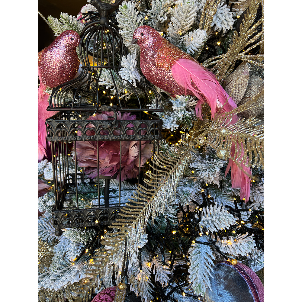 PIXIE BIRD ΧΡΙΣΤΟΥΓΕΝΝΙΑΤΙΚΟ ΔΙΑΚΟΣΜΗΤΙΚΟ ΠΟΥΛΙ 32 POLYFOAM ΡΟΖ ΥΦΑΣΜΑ - Image 4