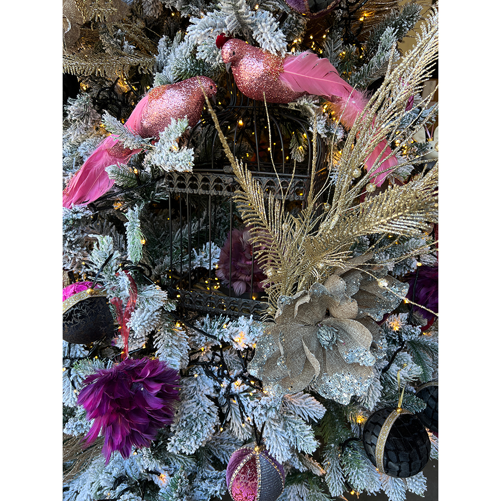 PIXIE BIRD ΧΡΙΣΤΟΥΓΕΝΝΙΑΤΙΚΟ ΔΙΑΚΟΣΜΗΤΙΚΟ ΠΟΥΛΙ 32 POLYFOAM ΡΟΖ ΥΦΑΣΜΑ - Image 5