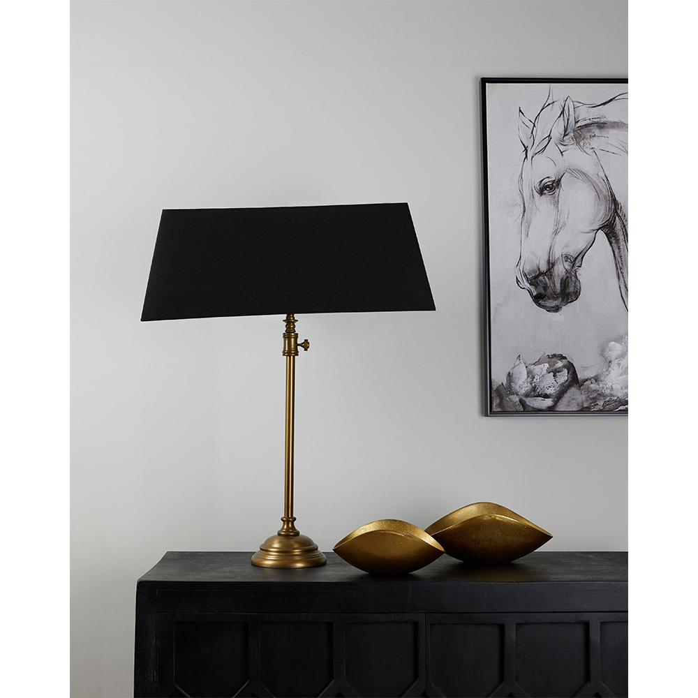 LANG ΦΩΤΙΣΤΙΚΟ ΕΠΙΤΡΑΠΕΖΙΟ 60x60x86 ΑΛΟΥΜΙΝΙΟ ΧΡΥΣΟ ΑΝΤΙΚΕ ΜΑΥΡΟ ΥΦΑΣΜΑ - Image 2