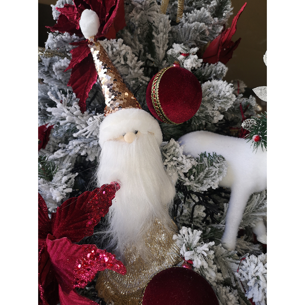 SANTA BLOOM GOLD ΧΡΙΣΤΟΥΓΕΝΝΙΑΤΙΚΟ ΔΙΑΚΟΣΜΗΤΙΚΟ ΑΓΙΟΣ ΒΑΣΙΛΗΣ 15x14x44 POLYFOAM ΛΕΥΚΟ ΧΡΥΣΟ - Image 2