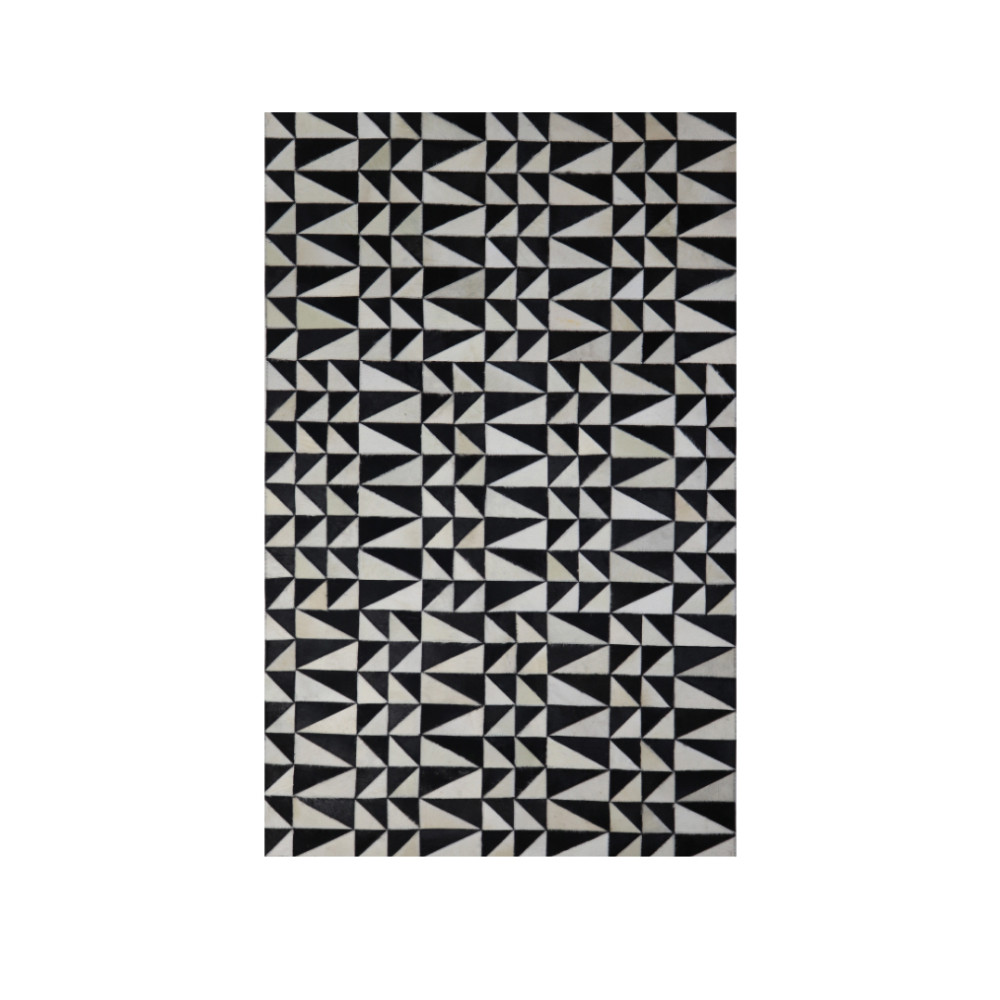 BLACK : WHITE ΧΑΛΙ ΣΑΛΟΝΙΟΥ 120x200 ΔΕΡΜΑ ΜΑΥΡΟ ΛΕΥΚΟ ΜΑΛΛΙΝΟ