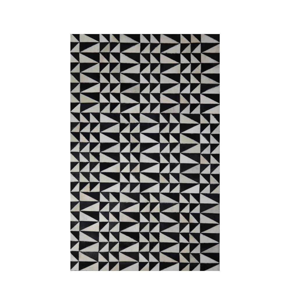 BLACK : WHITE ΧΑΛΙ ΣΑΛΟΝΙΟΥ 170x240cm ΔΕΡΜΑ ΜΑΥΡΟ ΛΕΥΚΟ ΜΑΛΛΙΝΟ