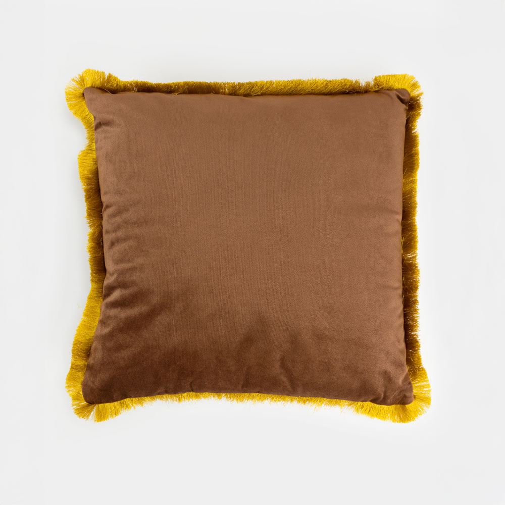 TERRICIO ΔΙΑΚΟΣΜΗΤΙΚΟ ΜΑΞΙΛΑΡΙ 45x45 ΒΕΛΟΥΔΟ ΚΑΦΕ ΧΡΥΣΟ