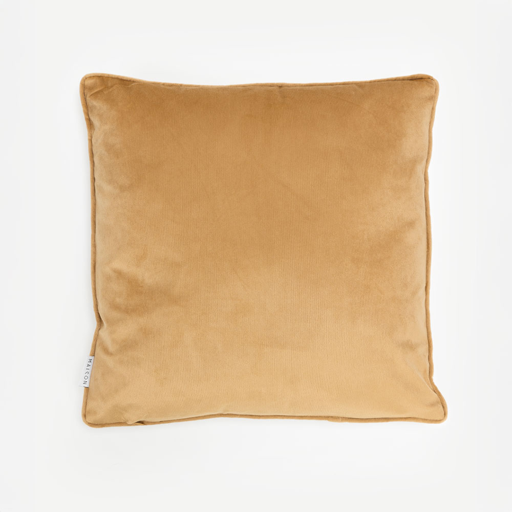 FAMA ΔΙΑΚΟΣΜΗΤΙΚΟ ΜΑΞΙΛΑΡΙ 45x45 ΒΕΛΟΥΔΟ CARAMEL ΧΡΥΣΟ - Image 2