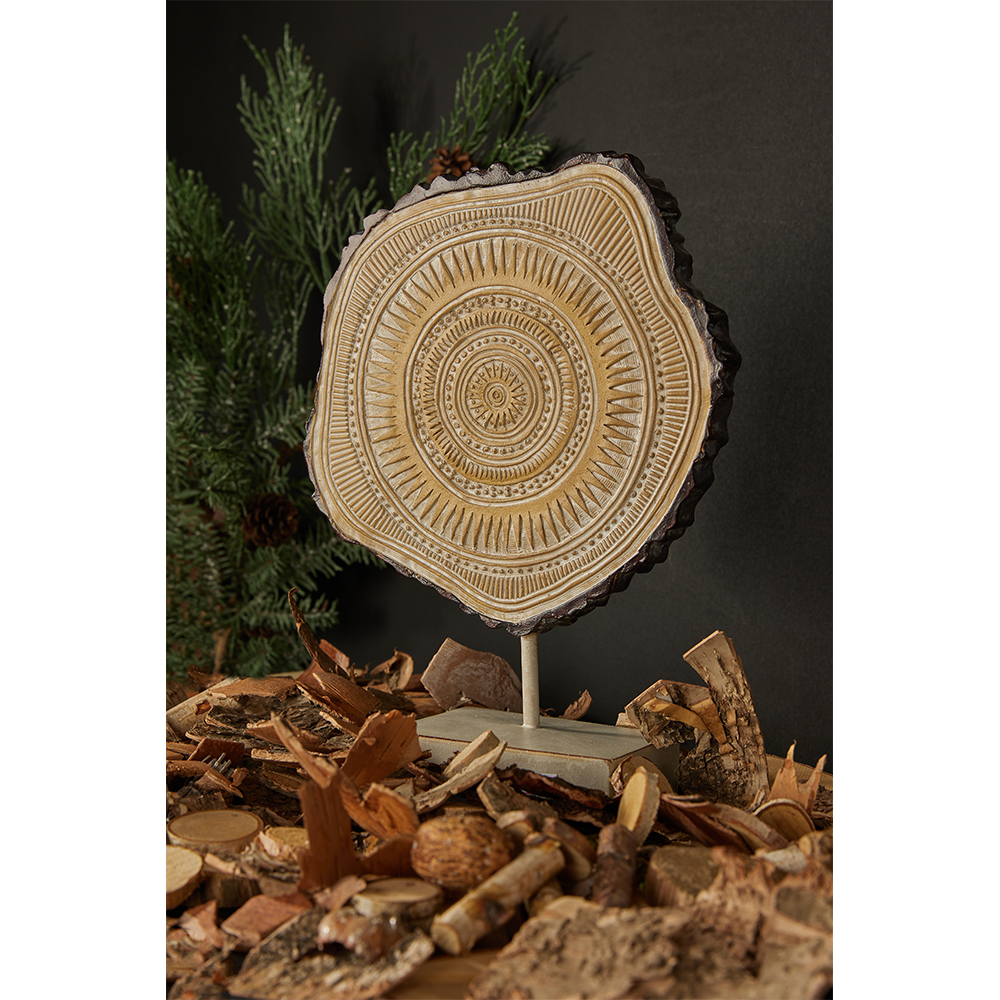 NUBIA ΔΙΑΚΟΣΜΗΤΙΚΟ TOTEM 24x9x32 POLYRESIN ΜΠΕΖ ΚΑΦΕ - Image 2