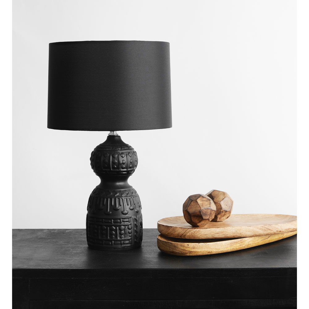 MOA ΦΩΤΙΣΤΙΚΟ ΕΠΙΤΡΑΠΕΖΙΟ 11x11x41cm ΚΕΡΑΜΙΚΟ ΜΑΥΡΟ ΥΦΑΣΜΑ ΜΑΥΡΟ - Image 2