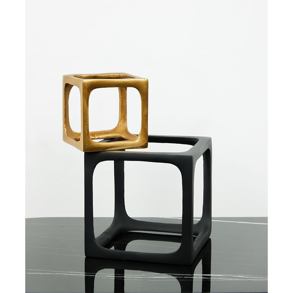 CUBO ΔΙΑΚΟΣΜΗΤΙΚΟ ΚΥΒΟΣ 17x17x17 ΑΛΟΥΜΙΝΙΟ ΜΑΥΡΟ ROUGH - Image 2