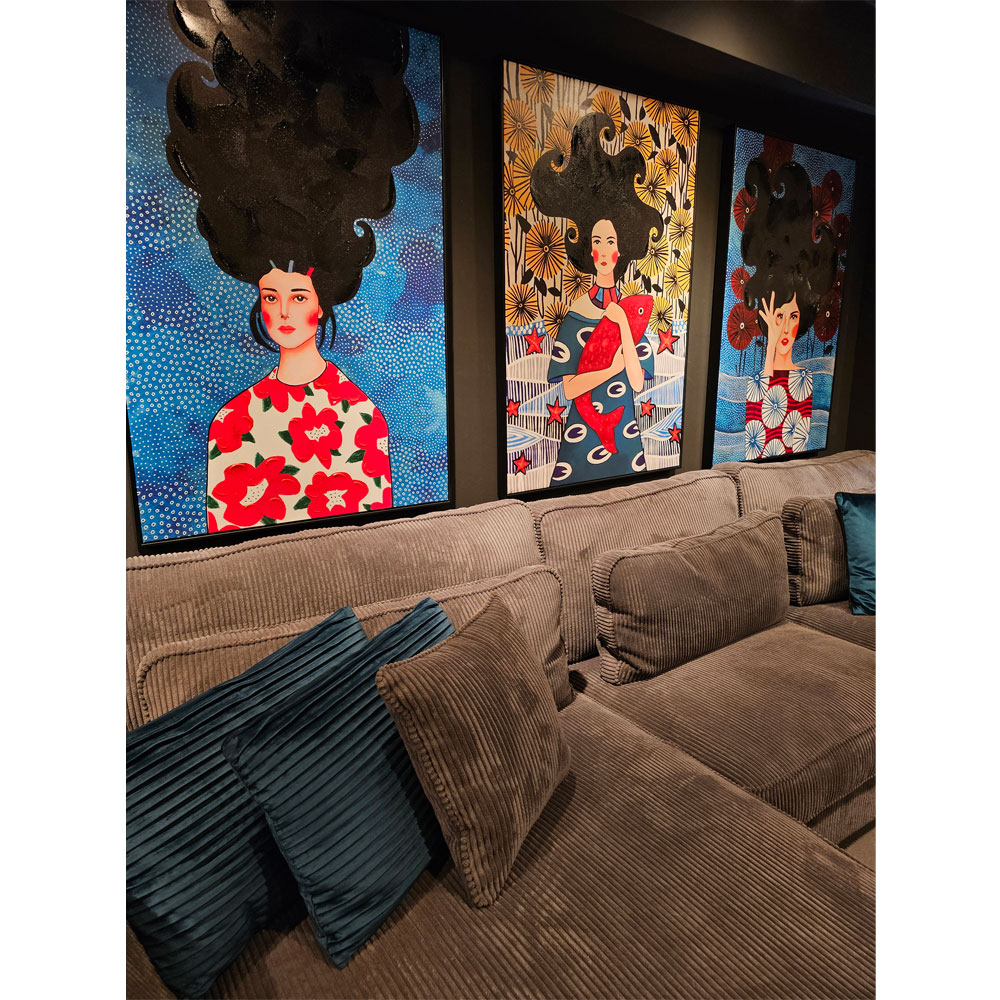 CONCERN ΠΙΝΑΚΑΣ ΔΙΑΚΟΣΜΗΣΗΣ 80x120x5 ΚΑΜΒΑΣ ΠΟΛΥΧΡΩΜΟ ΞΥΛΟ ΜΑΥΡΟ - Image 2