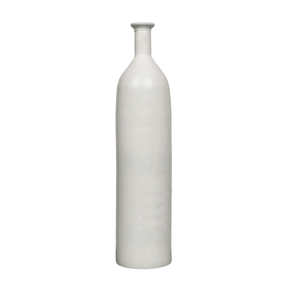 ICE AGE BOTTLE 12x12x56 RECYCLED GLASS WHITE