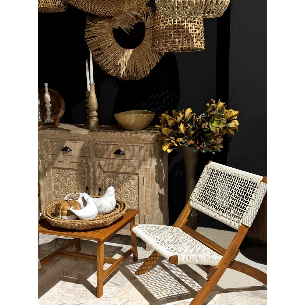 NEREA ΔΙΣΚΟΣ SET 3ΤΜΧ 55x55x8cm SEAGRASS ΦΥΣΙΚΟ ΜΕΤΑΛΛΟ - Image 5