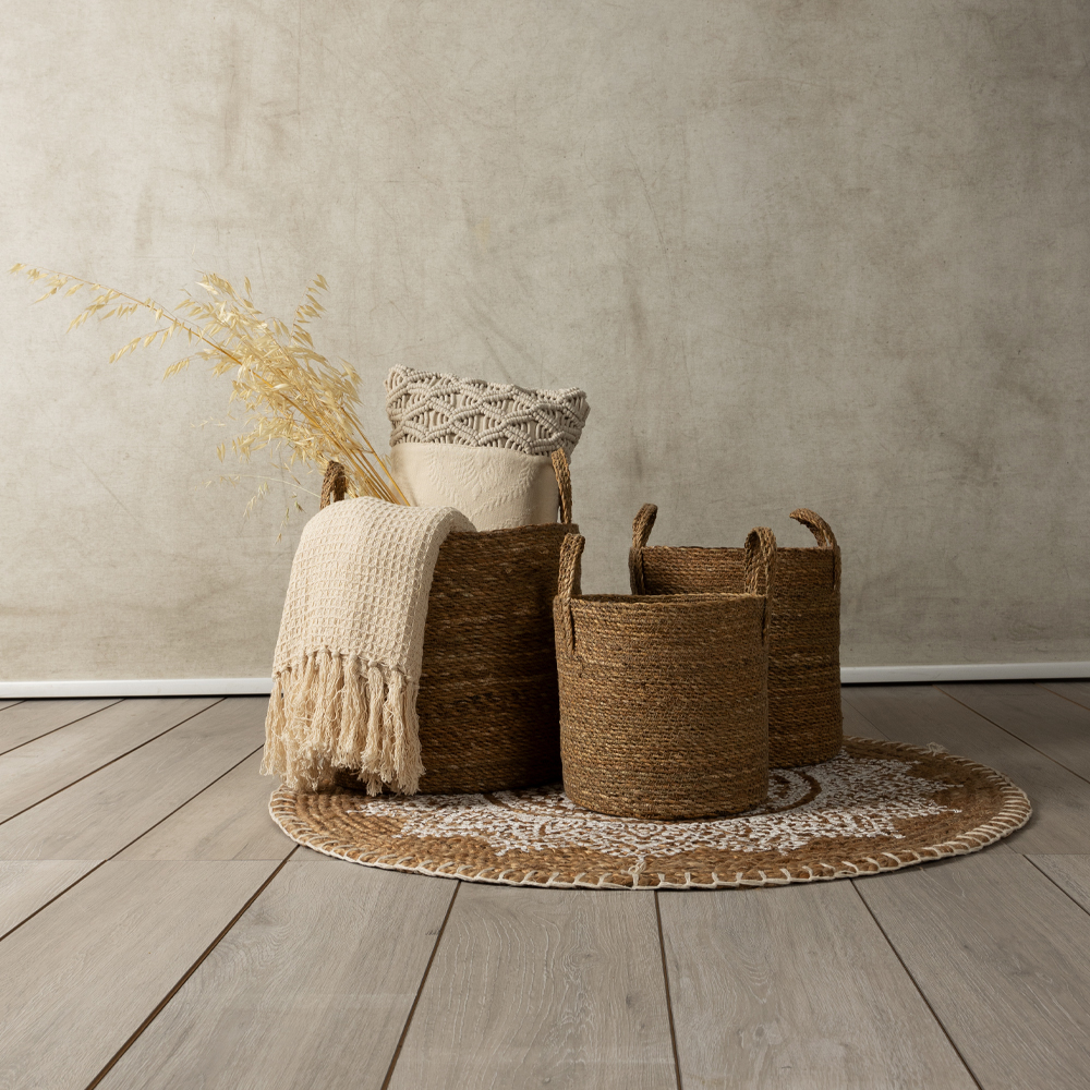 DEL MAR ΚΑΛΑΘΙ ΧΕΡΟΥΛΙ SET 3ΤΜΧ 35x35x35cm SEAGRASS ΦΥΣΙΚΟ - Image 2