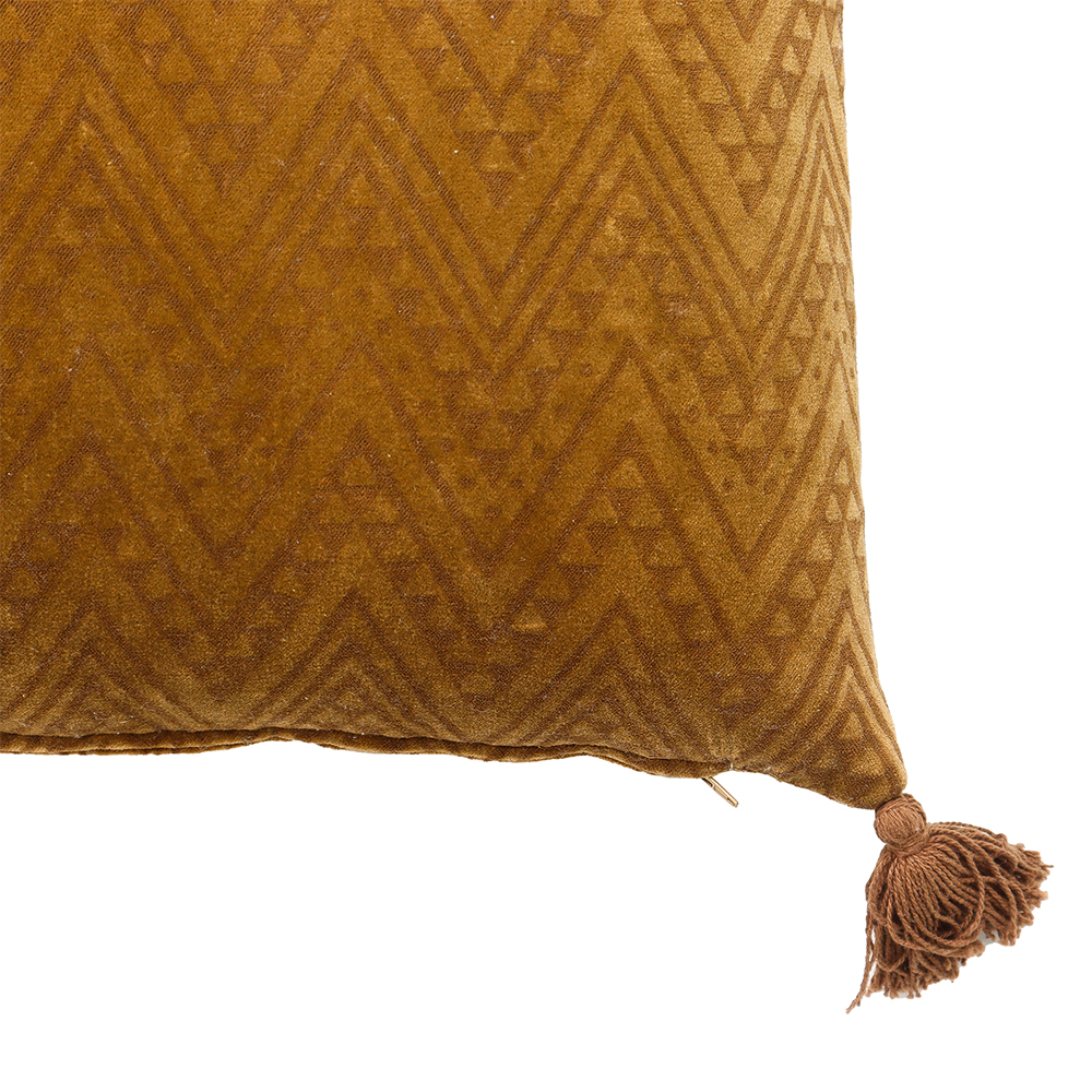 SUNDIAL B ΔΙΑΚΟΣΜΗΤΙΚΟ ΜΑΞΙΛΑΡΙ 50x50cm ΒΑΜΒΑΚΙ CARAMEL ΒΕΛΟΥΔΟ - Image 3