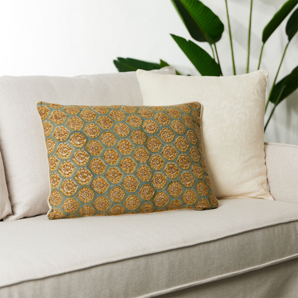 VENETIAN ΔΙΑΚΟΣΜΗΤΙΚΟ ΜΑΞΙΛΑΡΙ 40x60 ΒΑΜΒΑΚΙ AQUA ΧΡΥΣΟ ΒΙΣΚΟΖΗ - Image 2