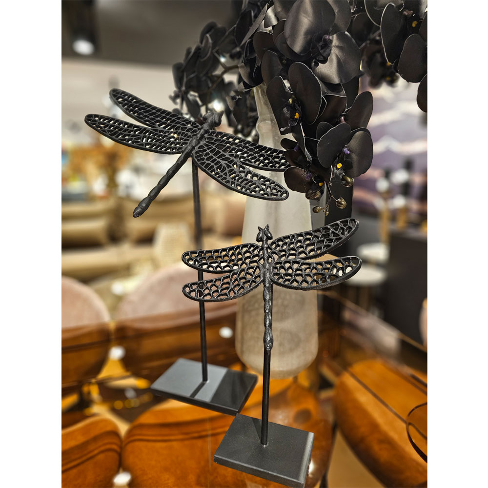 LIBELLULA ΔΙΑΚΟΣΜΗΤΙΚΟ ΛΙΒΕΛΛΟΥΛΑ 32x24x55 ΑΛΟΥΜΙΝΙΟ ΜΑΥΡΟ ΜΕΤΑΛΛΟ - Image 2