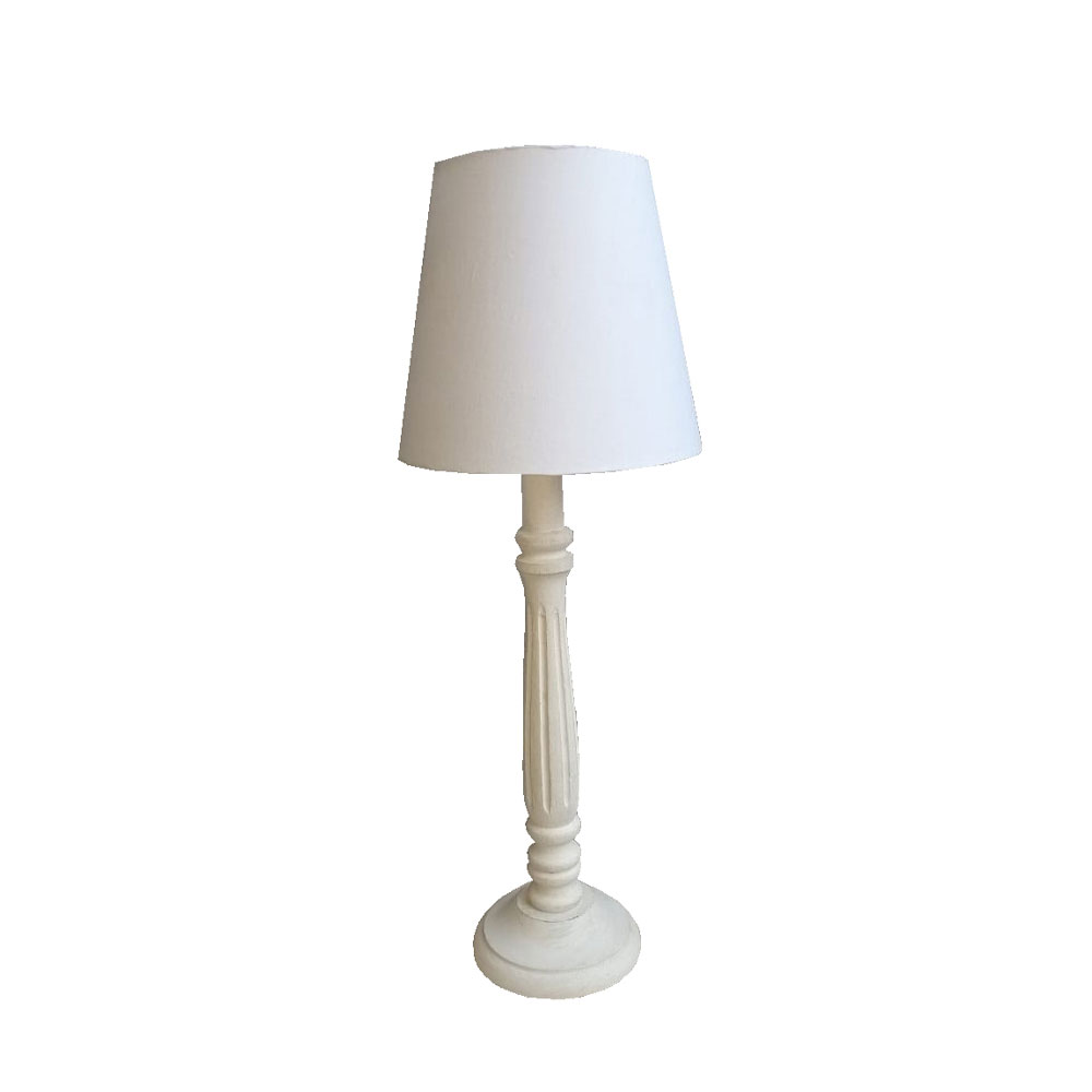 ORIANNE ΦΩΤΙΣΤΙΚΟ ΕΠΙΤΡΑΠΕΖΙΟ 11x11x49cm ΞΥΛΟ ΛΕΥΚΟ ΑΝΤΙΚΕ ΥΦΑΣΜΑ ΛΕΥΚΟ