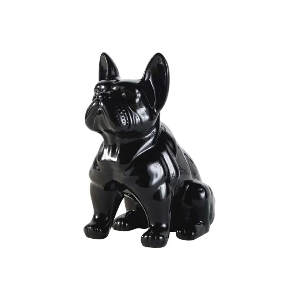 BULLDOG ΔΙΑΚΟΣΜΗΤΙΚΟ ΣΚΥΛΟΣ 19.5x14.5x23cm POLYRESIN ΜΑΥΡΟ GLOSSY