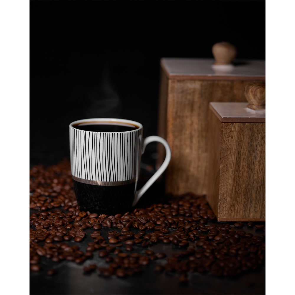 CITY ΚΟΥΠΑ 8x8x11 NEW BONE CHINA ΛΕΥΚΟ ΜΑΥΡΟ ΧΡΥΣΟ - Image 2