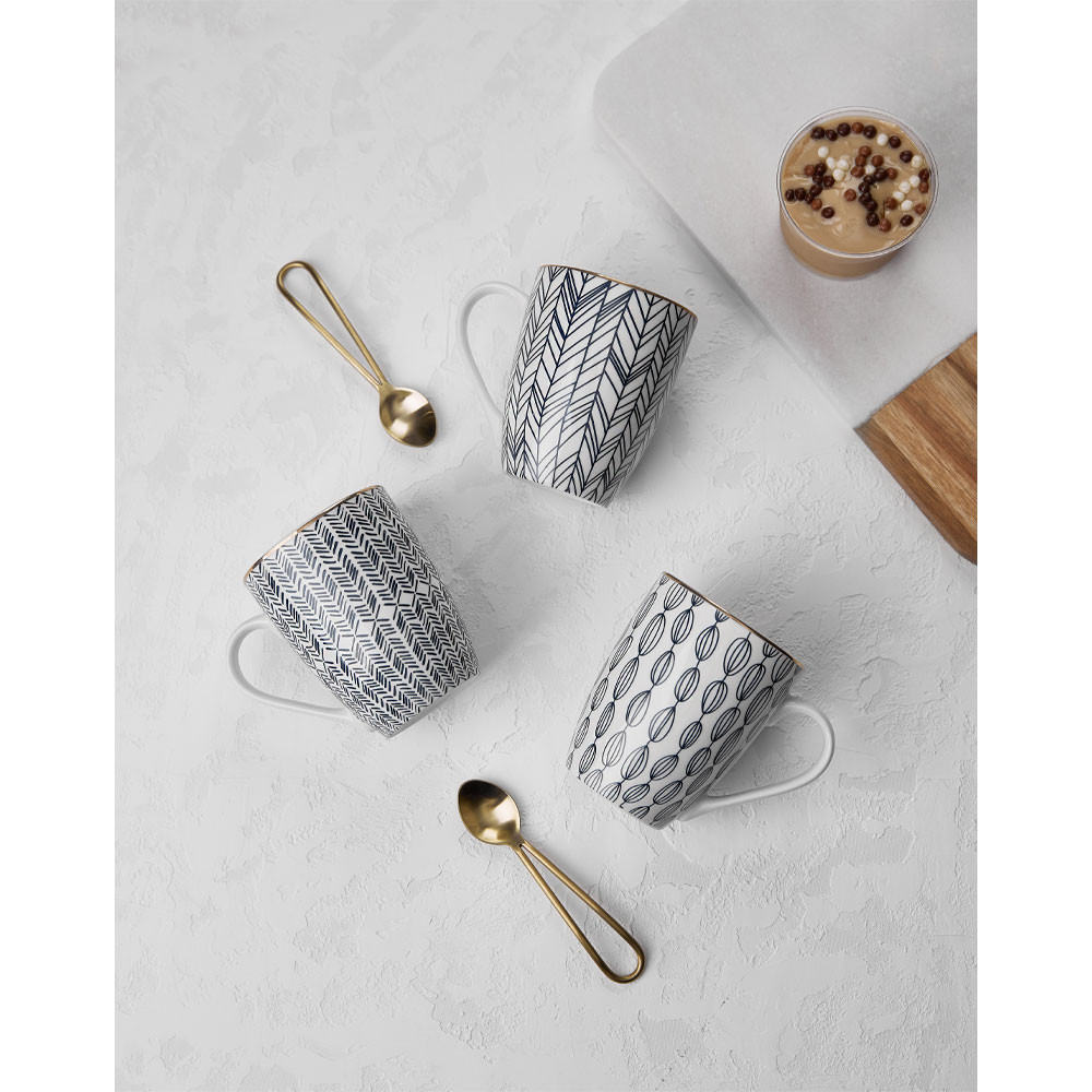 ALL TIME ΚΟΥΠΑ 8x8x11 NEW BONE CHINA ΛΕΥΚΟ ΜΠΛΕ ΧΡΥΣΟ - Image 2