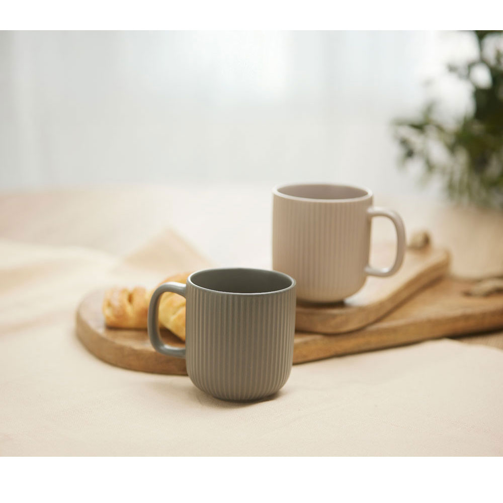 ORIGO ΚΟΥΠΑ 9x9x10 NEW BONE CHINA ΓΚΡΙ ΣΚΟΥΡΟ - Image 2