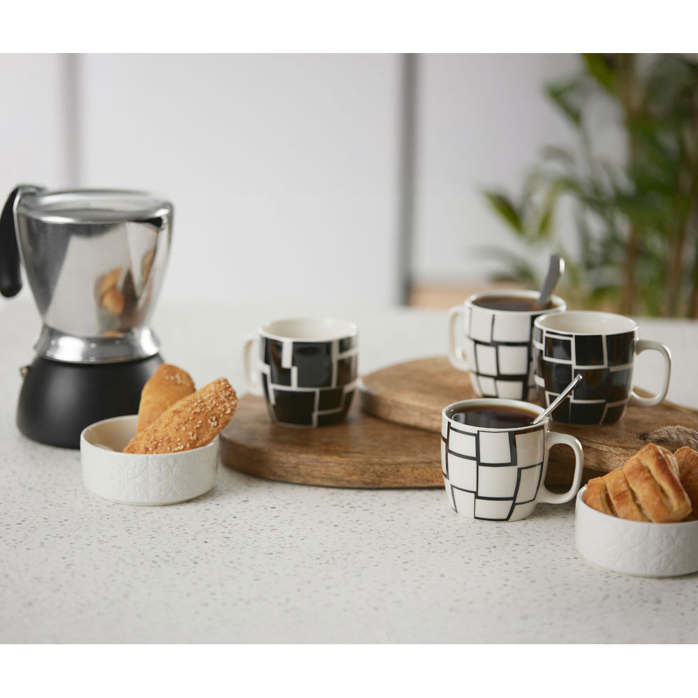 PREMIUM ΚΟΥΠΑ ESPRESSO SET 4ΤΜΧ NEW BONE CHINA ΛΕΥΚΟ ΜΑΥΡΟ - Image 2