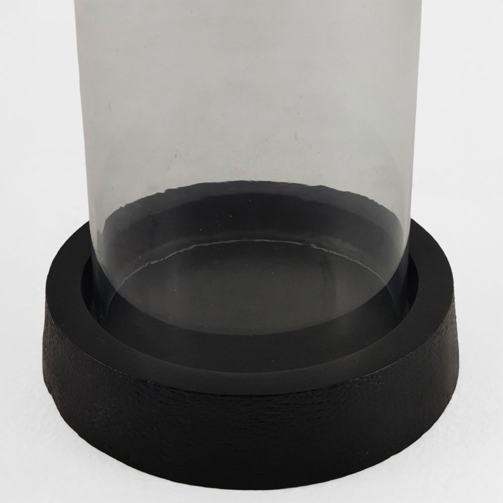 TITUL ΚΗΡΟΠΗΓΙΟ 14x14x18 ΑΛΟΥΜΙΝΙΟ ΜΑΥΡΟ ΔΙΑΦΑΝΟ ΓΥΑΛΙ - Image 3