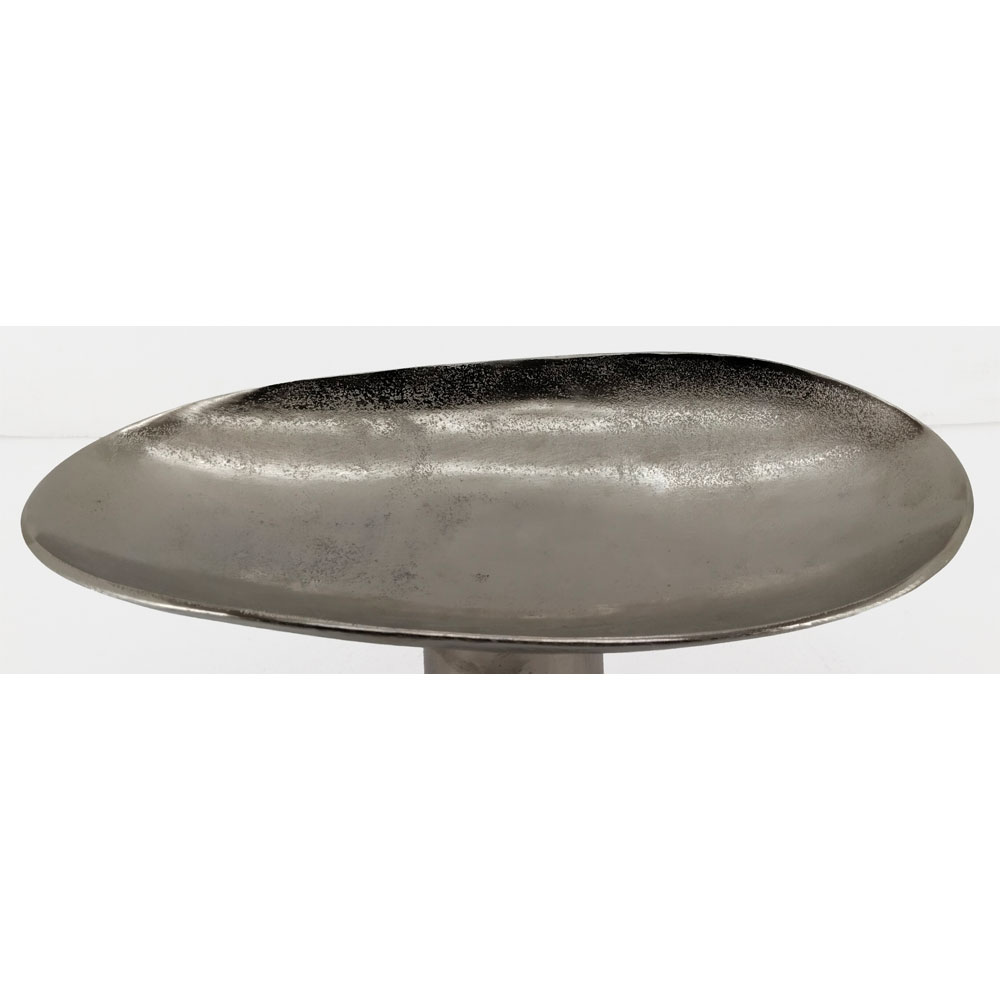 DUNE ΠΛΑΤΩ ΜΕ ΠΟΔΙ 46x26x18 ΑΛΟΥΜΙΝΙΟ SILVER NICKEL - Image 2