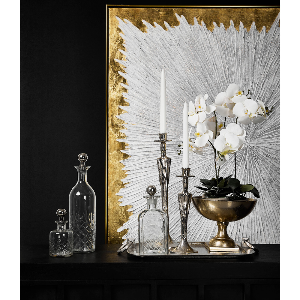 SHIRAN ΜΠΟΥΚΑΛΑ 10x10x26 ΓΥΑΛΙ ΔΙΑΦΑΝΟ SILVER ΑΛΟΥΜΙΝΙΟ - Image 2