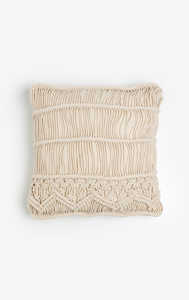 HARSHA ΔΙΑΚΟΣΜΗΤΙΚΟ ΜΑΞΙΛΑΡΙ MACRAME 45x45 ΒΑΜΒΑΚΙ IVORY POLYESTER