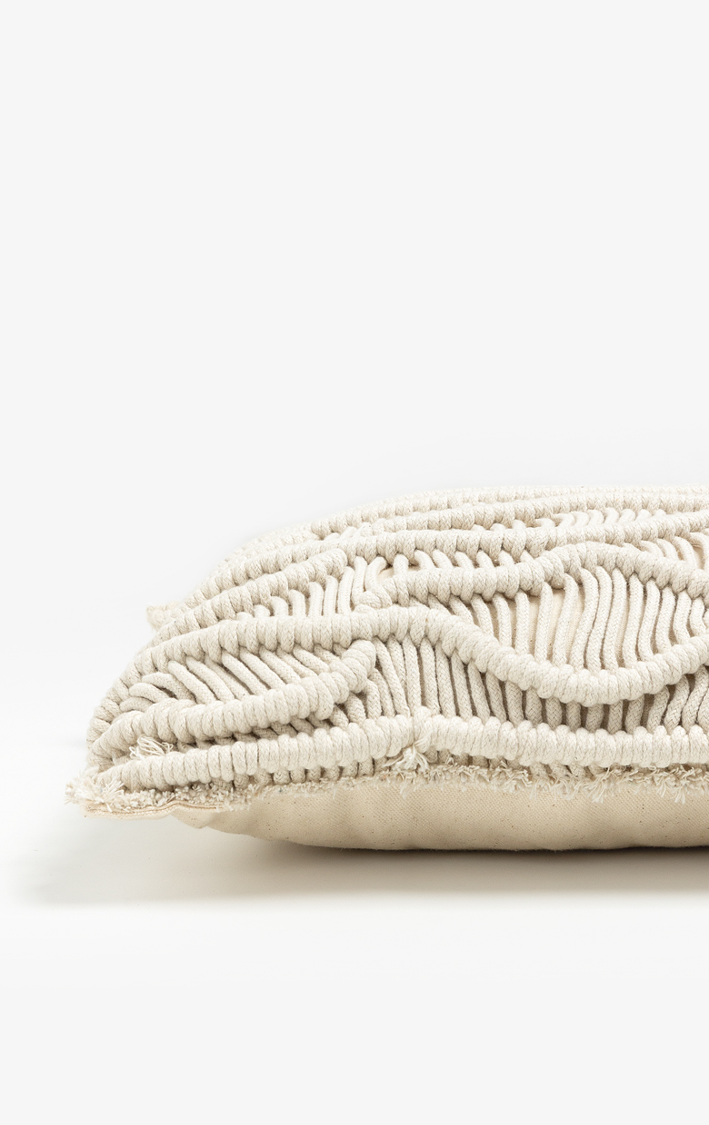KRISHA ΔΙΑΚΟΣΜΗΤΙΚΟ ΜΑΞΙΛΑΡΙ MACRAME 30x50cm ΒΑΜΒΑΚΙ IVORY POLYESTER - Image 3