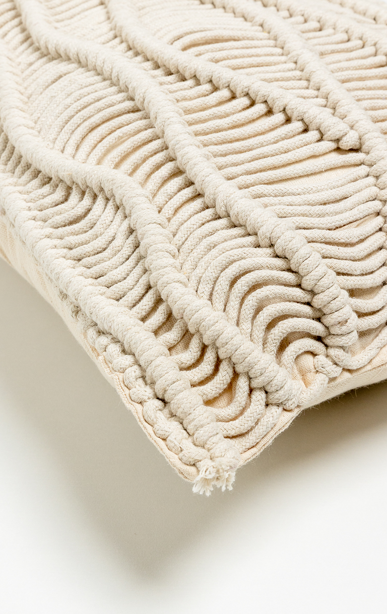 KRISHA ΔΙΑΚΟΣΜΗΤΙΚΟ ΜΑΞΙΛΑΡΙ MACRAME 30x50cm ΒΑΜΒΑΚΙ IVORY POLYESTER - Image 4